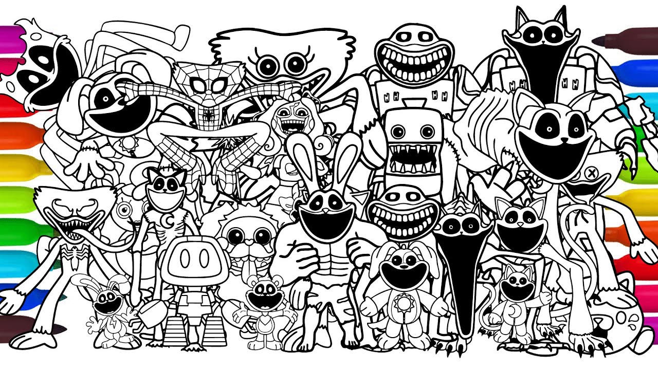 POPPY PLAYTIME CHAPTER 4 COLORING 🎨 | Draw & Color All Monsters | Huggy Wuggy, CatNap 