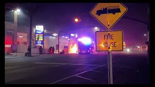 USA gas station / Sunoco gas station Fire-elmont