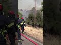 Firefighters battle blazes in the hills of Greece's Porto Germeno