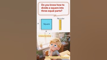 Do you know how to divide a square into three equal parts? #maths #Square #ruler #equal #shorts