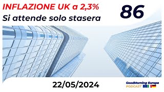 INFLAZIONE UK a 2,3%. Attendiamo Stasera  Ep.86 Trading & Mercati Europa