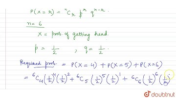 Six coins are tossed simultaneously. The probability of getting at least 4 heads, is