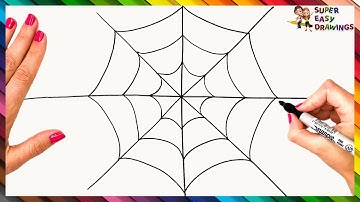 How To Draw A Spider Web Step By Step 🕸️ Spider Web Drawing Easy