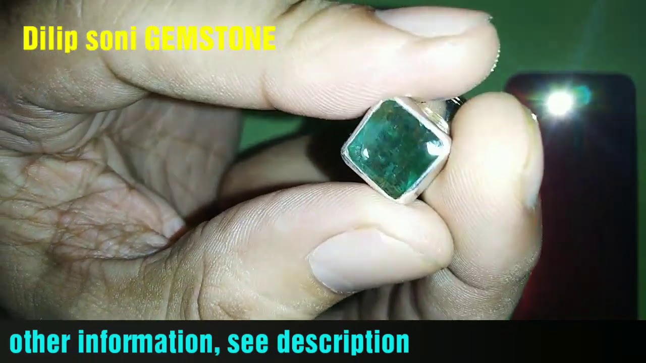 7.25 रत्ती जांबिया पन्ना और 99% फाइन ( शुद्ध ) सिल्वर रिंग - YouTube