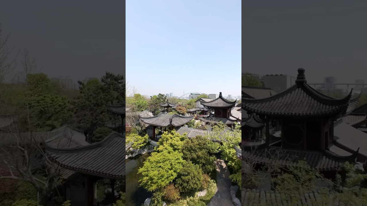 Китайский парк в традиционном стиле. Cinematic video  Dji avata 2 | Dji Neo. Shanghai Expo Park
