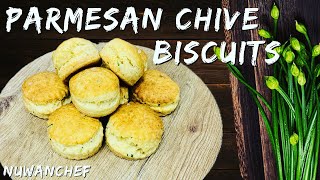 Get Cheesy With This Easy Parmesan Chive Biscuit Recipe! #nuwanchef