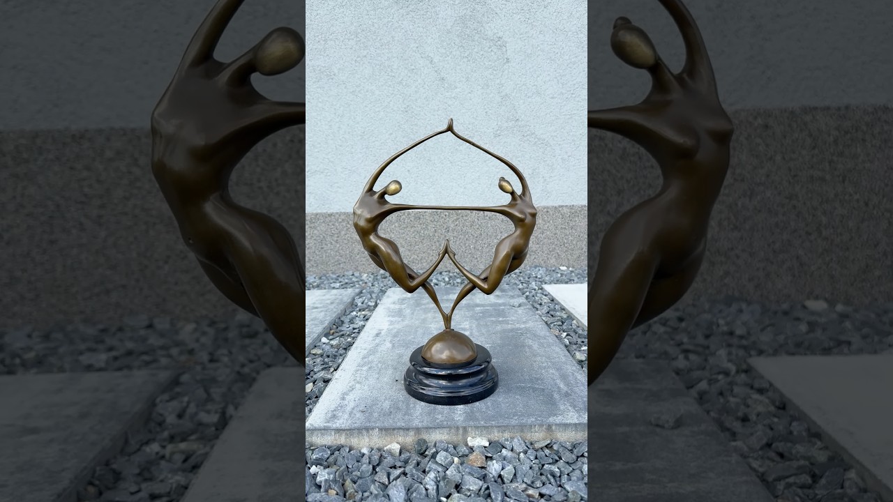 Modernist Bronze Couple Statue – Symbol of Love & Harmony