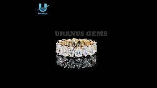 | Lab Grown/Natural Pear Diamond Yellow Gold Eternity Band From Uranus Gems |