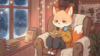❄️ Snowfall Reading Room | Cozy Lofi Beats for Study, Relaxation & Deep Focus screenshot 5