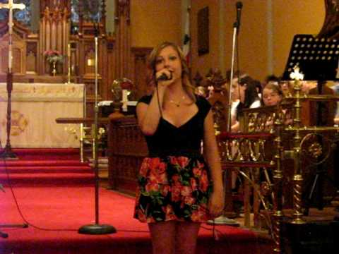 Kelsey Deland singing "Don't Cry Out Loud" at sing...