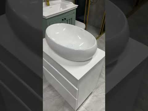 Накладний умивальник VBI Veneto M White 60×40 см, білий, видео 1