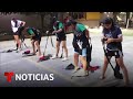 Salvadoreñas se preparan para darlo todo en la cancha de un juego ancestral | Noticias Telemundo