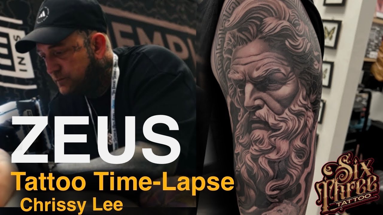 12 Hour Zeus Tattoo Time-Lapse ⚡ | Chrissy Lee | Epic Greek God Realism
