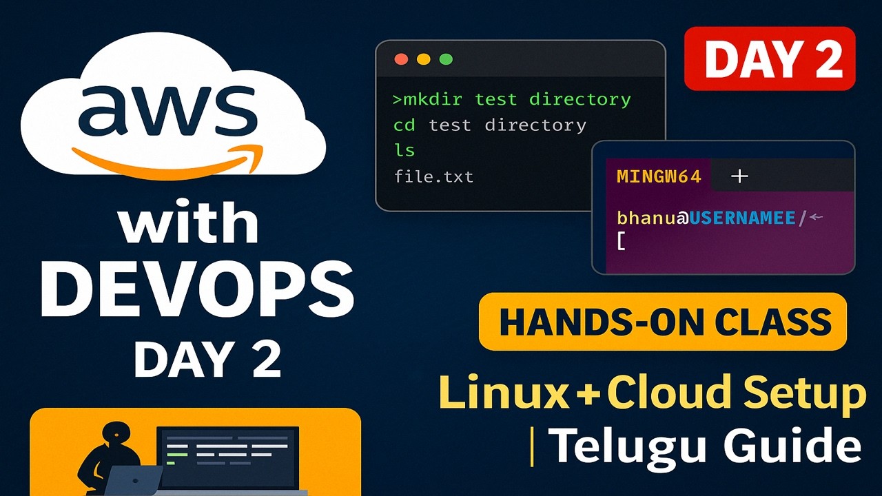 AWS with DevOps Day 2 🔥 Hands-On Cloud Setup + Linux Commands for ...
