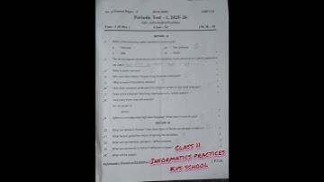 #shorts | KVS | Periodic Test 1 | Class 11 | Question Paper |  Informatics Practices