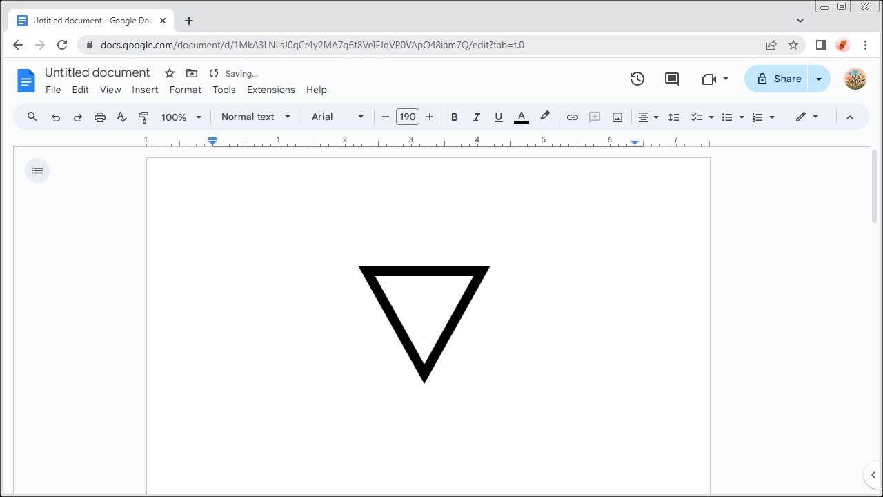 How to Insert the White Down-Pointing Triangle Symbol in Google Docs