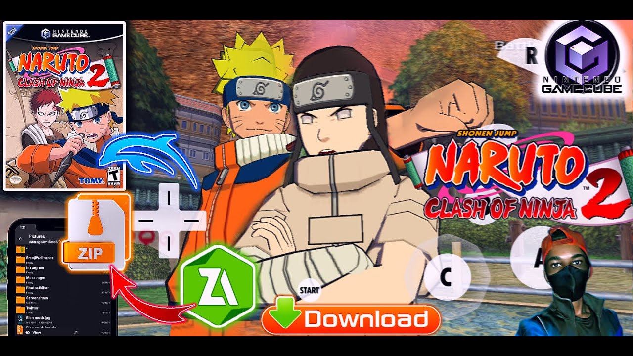 Como baixar Naruto 2: Clash of Ninja 2 no Android | GameCube Dolphin Emulador 2025