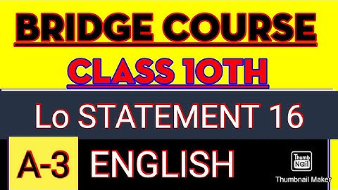 10th class setu abhyaskram (Bridge course)English day 16/statement 16/ Activity 3