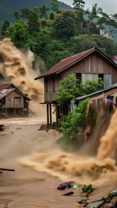 BANJIR BANDANG MENERJANG PERKAMPUNGAN! | Simulasi Mengerikan Detik-Detik Air Bah