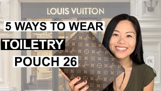 Review My Lux] Louis Vuitton Toiletry Pouch 26 comparison/ cream / navy /  Monogram / Voyage MM 
