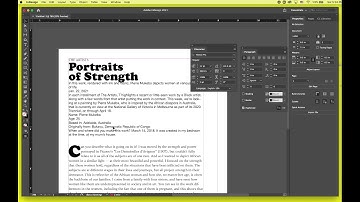 InDesign: Creating documents, shaping the text, creating hierarchy, color, gradients