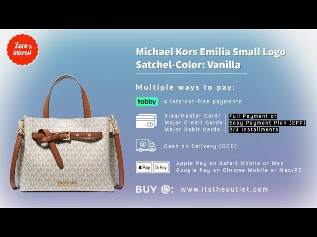 Michael Kors Emilia Small Logo Satchel Color: Vanilla 