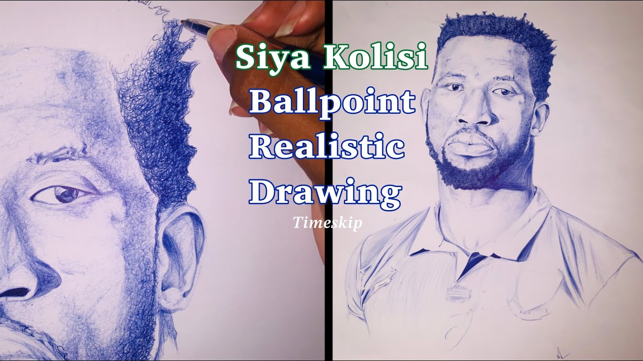 siya-kolisi-ballpen-timeskip-drawing-process-youtube