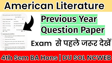 4th Semester BA Hons English American Literature Question Paper Explain 2032102401 #solexam2025