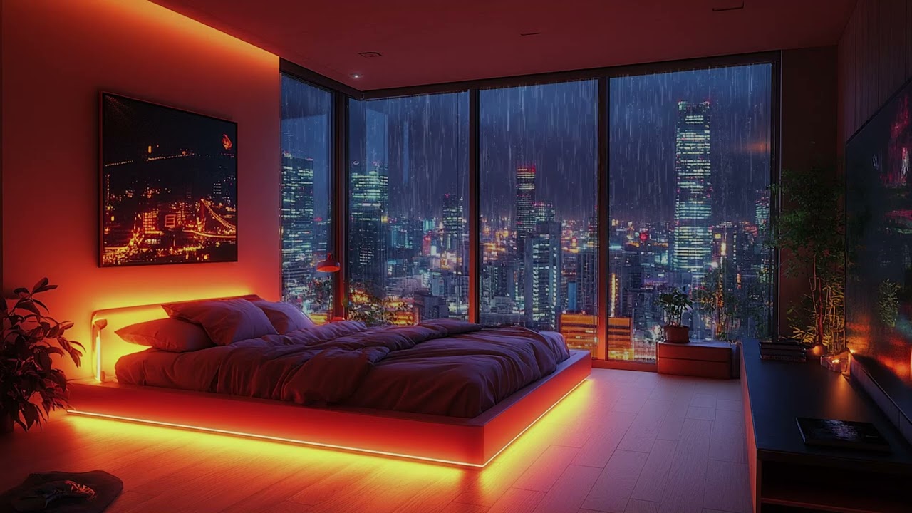 Neon Rain Symphony | Cyberpunk Cityscape Sounds for Relaxation, Focus, and Inner Peace 🌌🌧