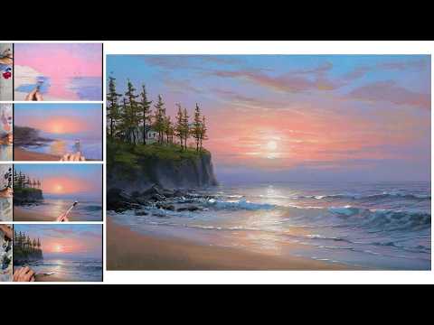 Sea Sunset - Acrylic Painting Tutorial / Сolor Palette ART | Zeichnung Kunst Malerei