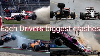 Every F1 2021 drivers biggest crashes(OUTDATED)