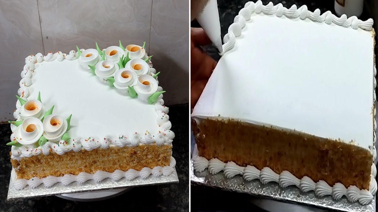 Square Shape Butter Scotch Cake Recipe Butter Scotch Cake Design