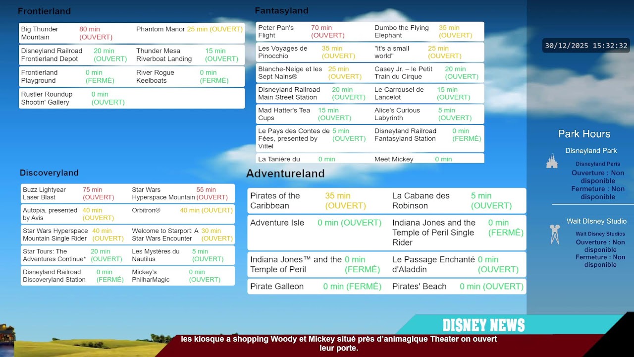 Disneyland Paris Today Channel TV Park Informations and disney music