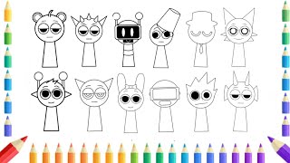 How to color INCREDIBOX Sprunki|Sprunki Coloring | Relaxing & Satisfying Art Video|coloring pages