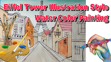 Paris Eiffel Tower Painting, Paris Street Illustration , Art Time leaps Video @WallPaintingMumbai