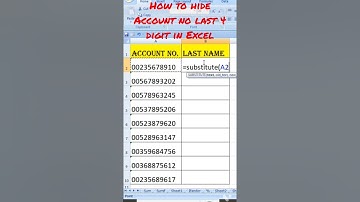 formula in Excel / Excel How to Hide Account Number Last 4 Digit