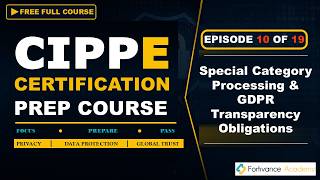 Ep10 | CIPP/E Prep Series: Special Category Processing & GDPR Transparency Obligations