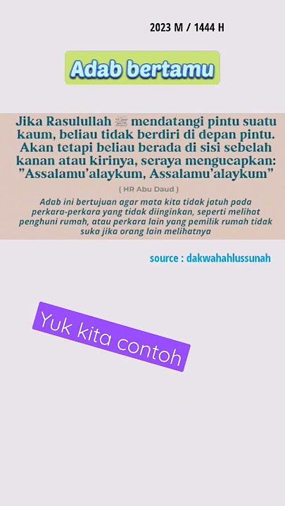 Adab bertamu ala Rasulullah, yuk kita contoh #shorts #short #bertamu #adab #rasulullah #tamu #hadits