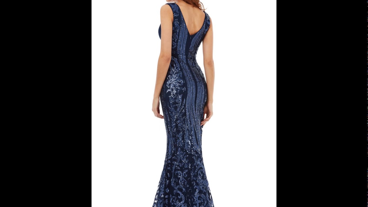 Wholesale V Neck Sequin Fishtail Maxi Dress - Citygoddess.co.uk - London