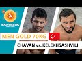 Winning matches  mens 70 kg l kelekhsashvi geo vs r chavan ind