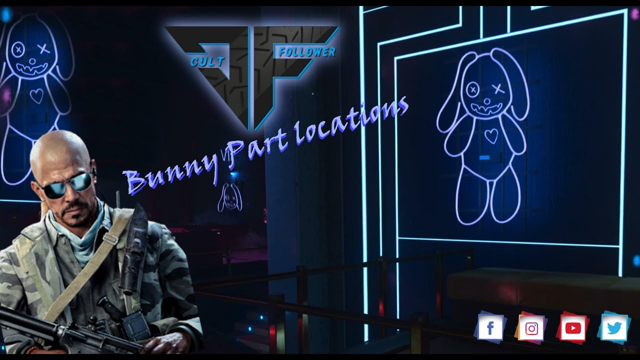 Murder on the Dancefloor - Bunny Disco Easter Egg Guide showing all part locations.