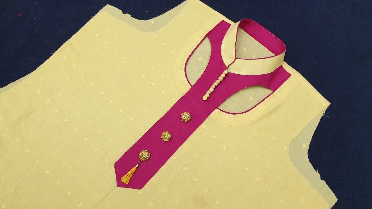 Latest Stylish Collar kurti Front Neck Design Cutting and Stitching