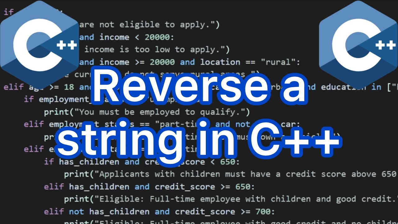 How to reverse a string in C++ FAST? - YouTube