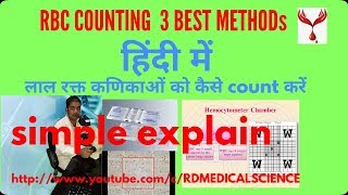 RED BLOOD CELLS COUNT |RBC COUNT |HAEMATOLOGY |  EXPLAIN IN हिंदी  R D MEDICAL SCIENCE jun 2019