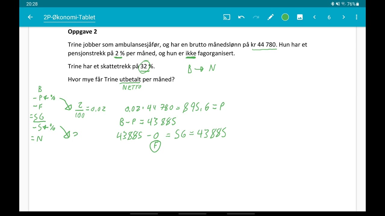 2P - Brutto til Netto - Lønn - Økonomi