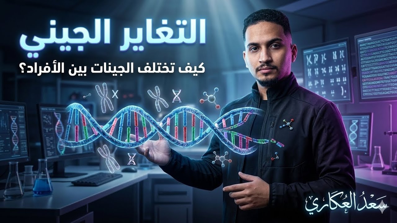 الاحياء / الوحدة السادسة / درس التغاير المتصل والمنفصل في الجينات الوراثية - د.سعد العكاري
