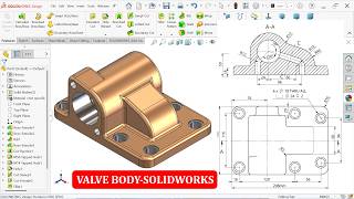 Valve Body Modeling in SolidWorks (Swept Cut, Revolved Cut,Rib)