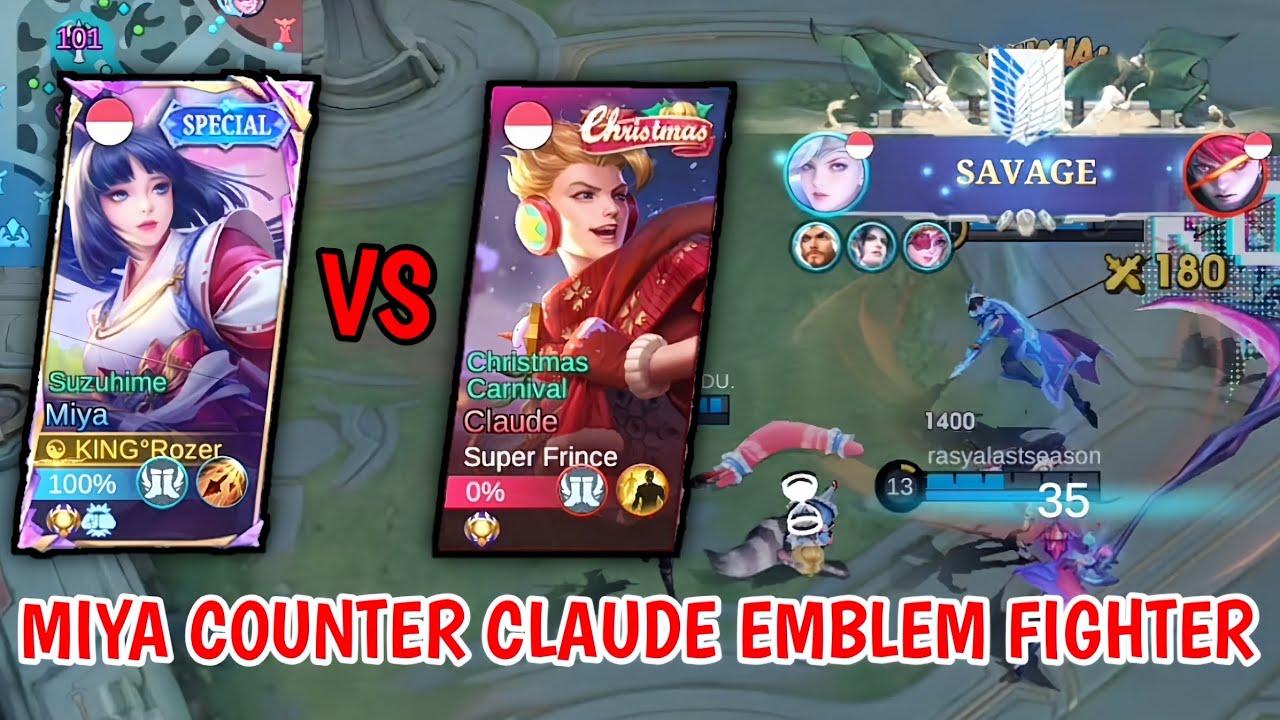 CARA COUNTER CLAUDE EMBLEM FIGHTER PAKAI MIYA SAMPAI DAPAT SAVAGE - Mobile Legends 