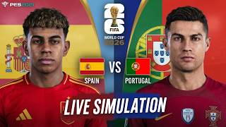 🔴 LIVE SIMULATION | Spain vs Portugal | World Cup 2026 Match-16 | eFootball PES 21