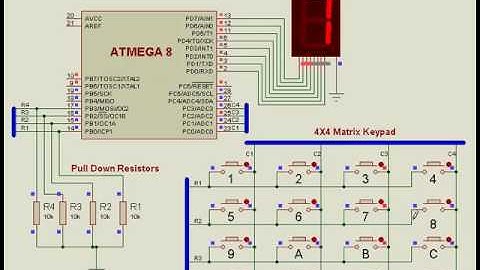 Simulation Output  - Matrix Keypad Interfacing Using Proteus